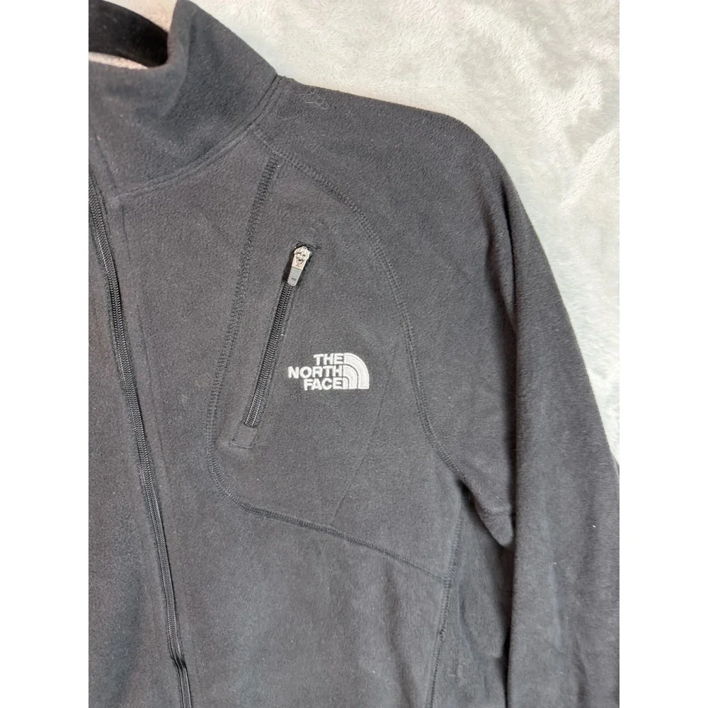 THE NORTH FACE Mens XS Black Fleece Full Zip Jacket Chest Pocket Outdoor
